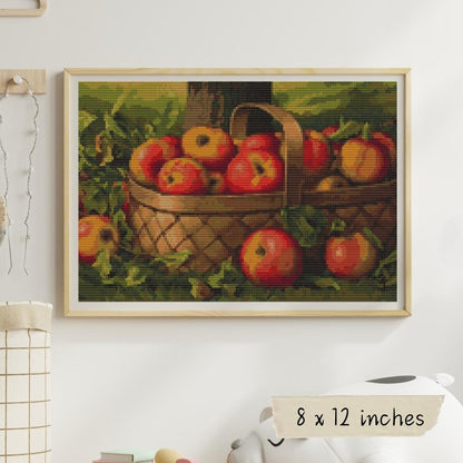 Apples in a Basket Cross Stitch Pattern - Premium Cross Stitch Pattern - Levi Wells Prentice