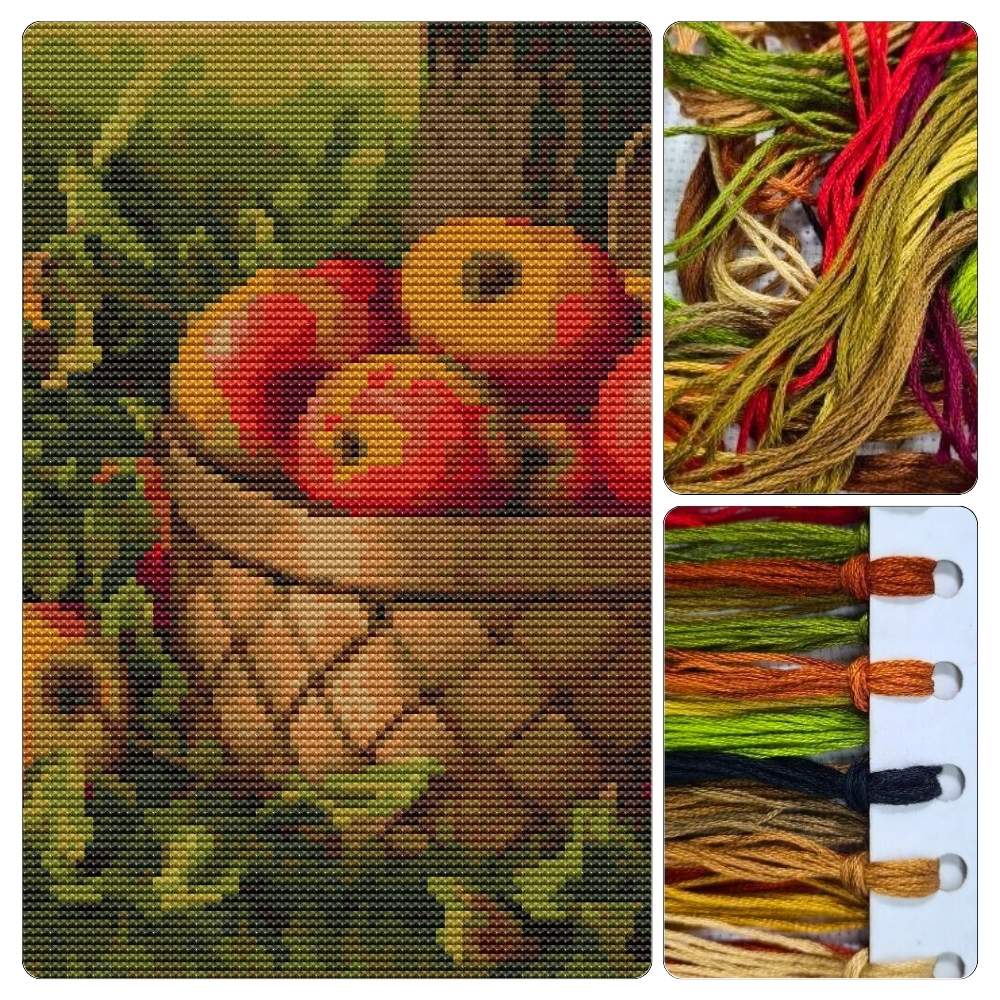 Apples in a Basket Counted Cross Stitch Kit Levi Wells Prentice