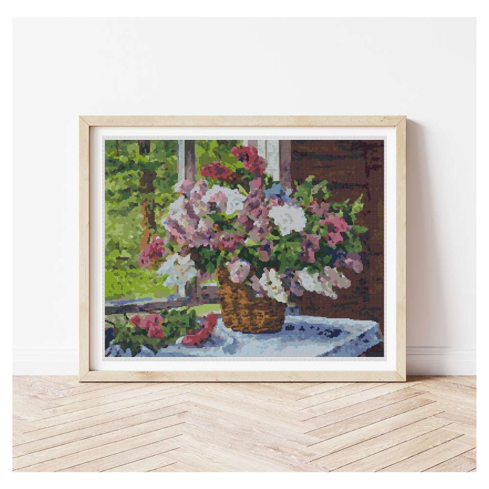 Lilacs by the Window Counted Cross Stitch Kit Pyotr Konchalovsky