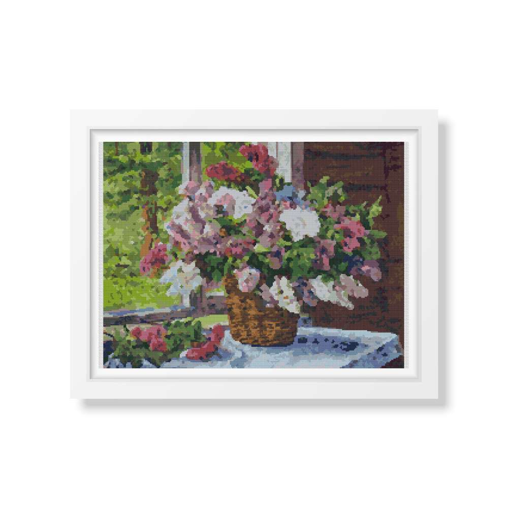 Lilacs by the Window Counted Cross Stitch Kit Pyotr Konchalovsky