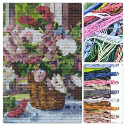 Lilacs by the Window Cross Stitch Kit - Premium Cross Stitch Kit - Pyotr Konchalovsky