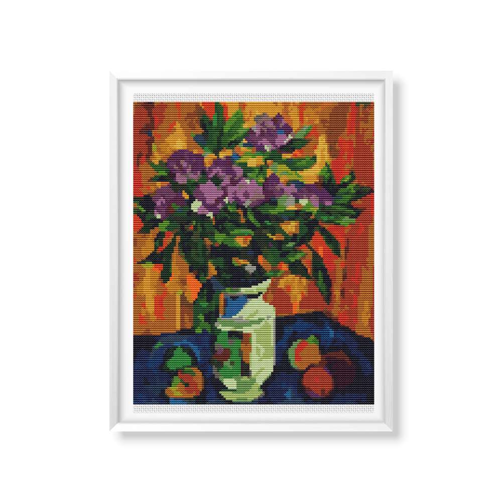 Still Life with Peonies in a Vase Counted Cross Stitch Kit Pyotr Konchalovsky