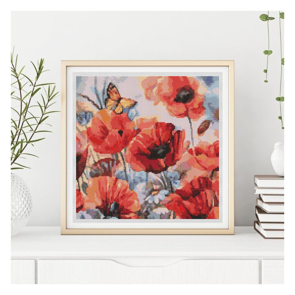 Poppies in Bloom Counted Cross Stitch Kit The Art of Stitch