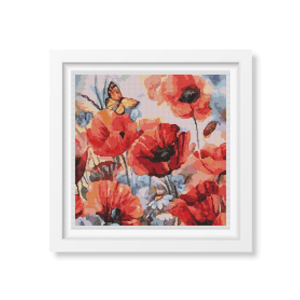 Poppies in Bloom Counted Cross Stitch Kit The Art of Stitch