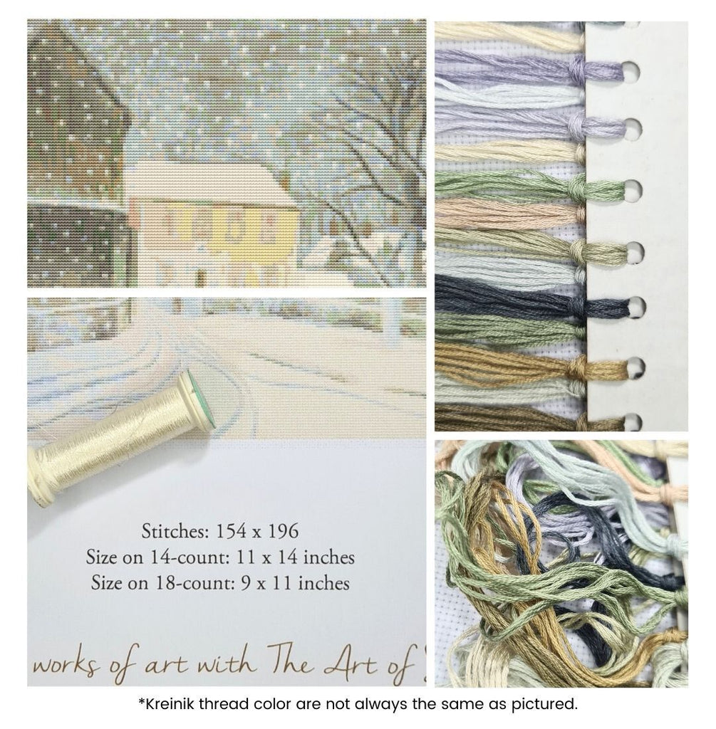 Halstead Road in Snow Counted Cross Stitch Kit Eric Ravilious