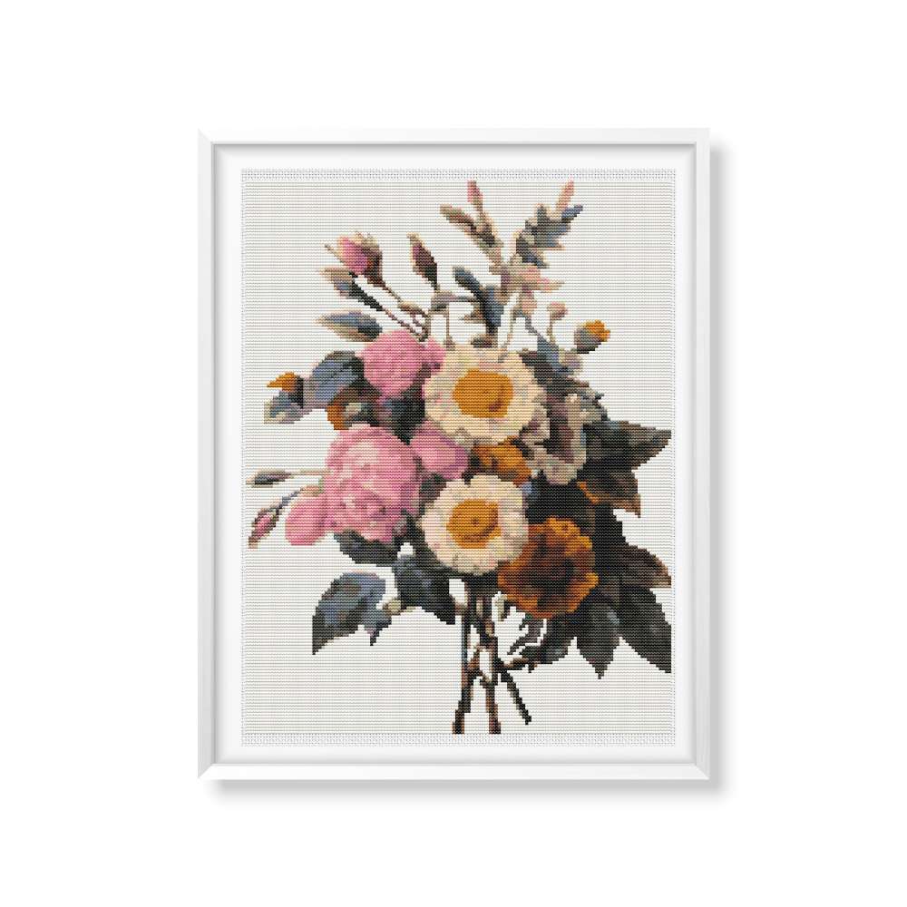 Flowers Counted Cross Stitch Pattern (REDOU04) Pierre-Joseph Redouté