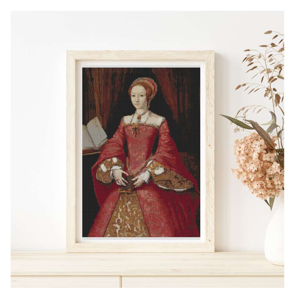 Portrait of Elizabeth I as a Princess Counted Cross Stitch Kit William Scrots