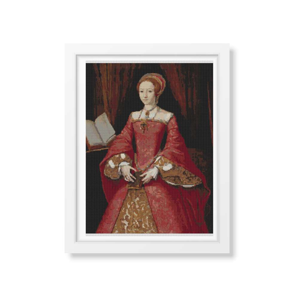 Portrait of Elizabeth I as a Princess Counted Cross Stitch Kit William Scrots