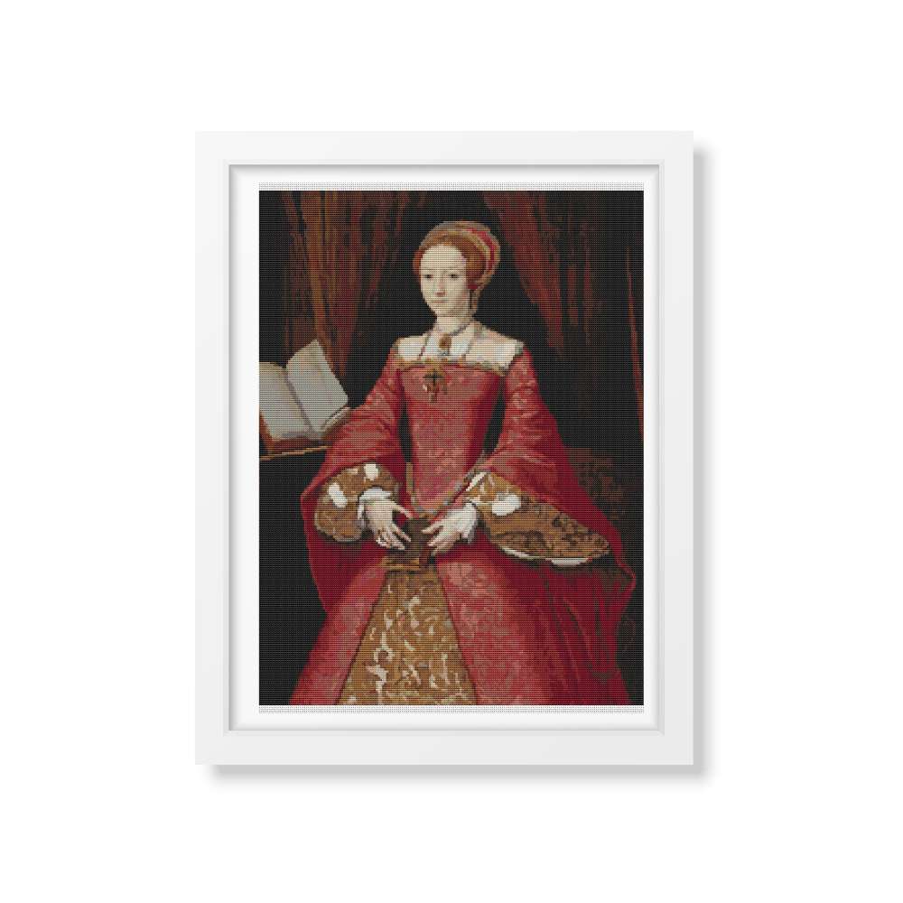 Portrait of Elizabeth I as a Princess Counted Cross Stitch Kit William Scrots