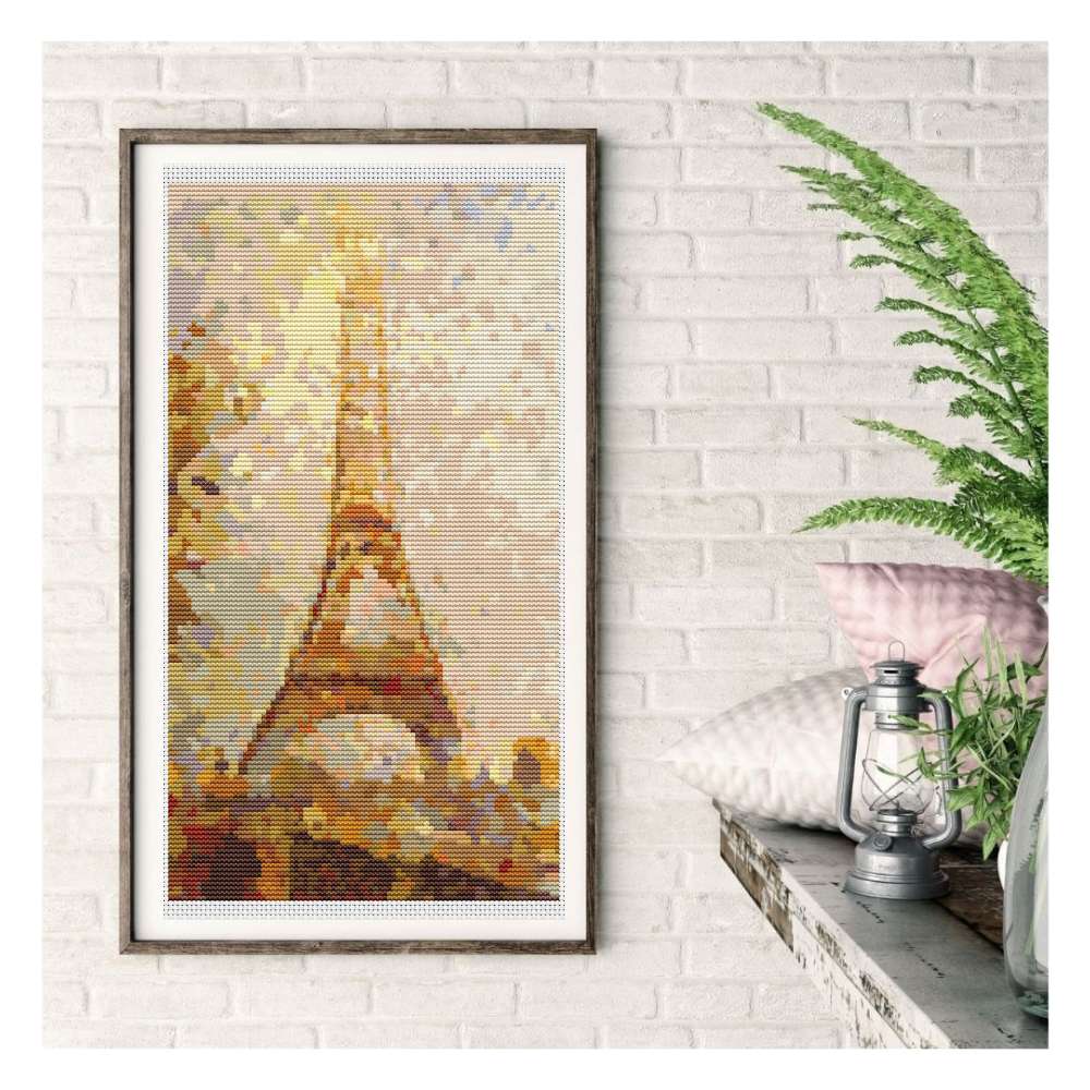 Eiffel Tower Counted Cross Stitch Kit Georges Seurat