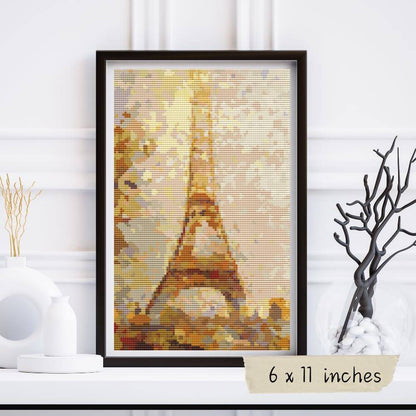 Eiffel Tower Cross Stitch Kit - Premium Cross Stitch Kit - Georges Seurat