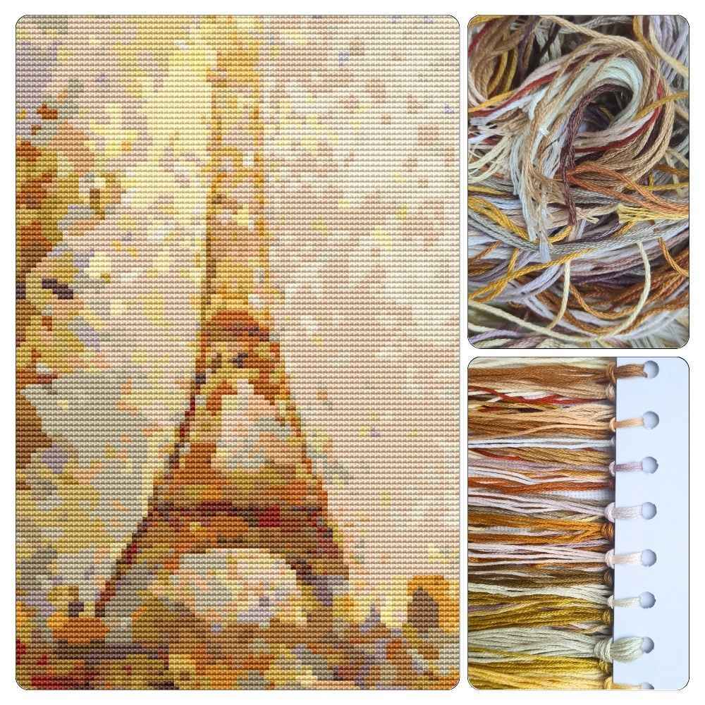 Eiffel Tower Cross Stitch Kit - Premium Cross Stitch Kit - Georges Seurat