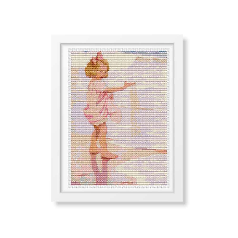 Young Girl in the Ocean Surf Counted Cross Stitch Kit Jessie Willcox Smith