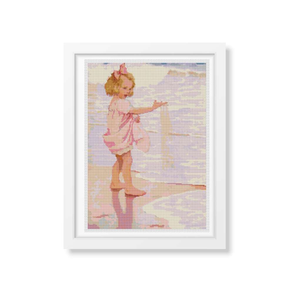Young Girl in the Ocean Surf Counted Cross Stitch Pattern Jessie Willcox Smith