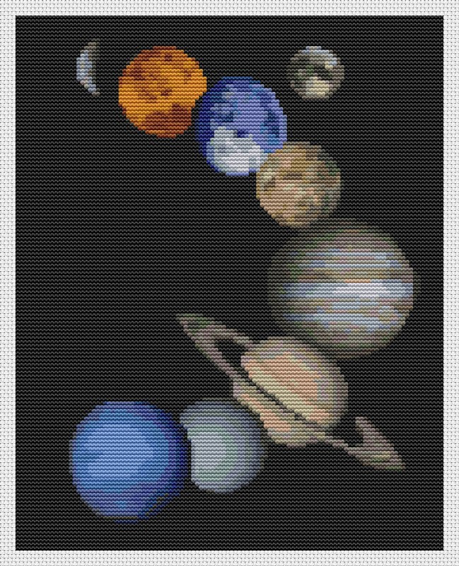 Solar System Counted Cross Stitch Pattern The Art of Stitch