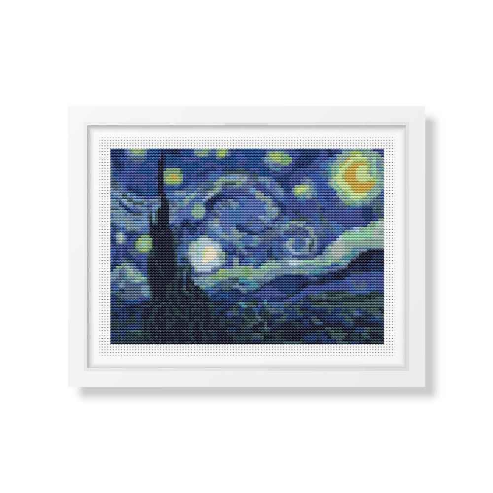 The Starry Night Mini Counted Cross Stitch Kit Vincent Van Gogh