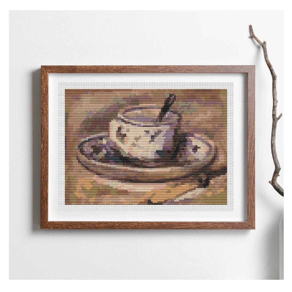 Still Life of Coffee Mini Counted Cross Stitch Kit Pierre-Auguste Renoir