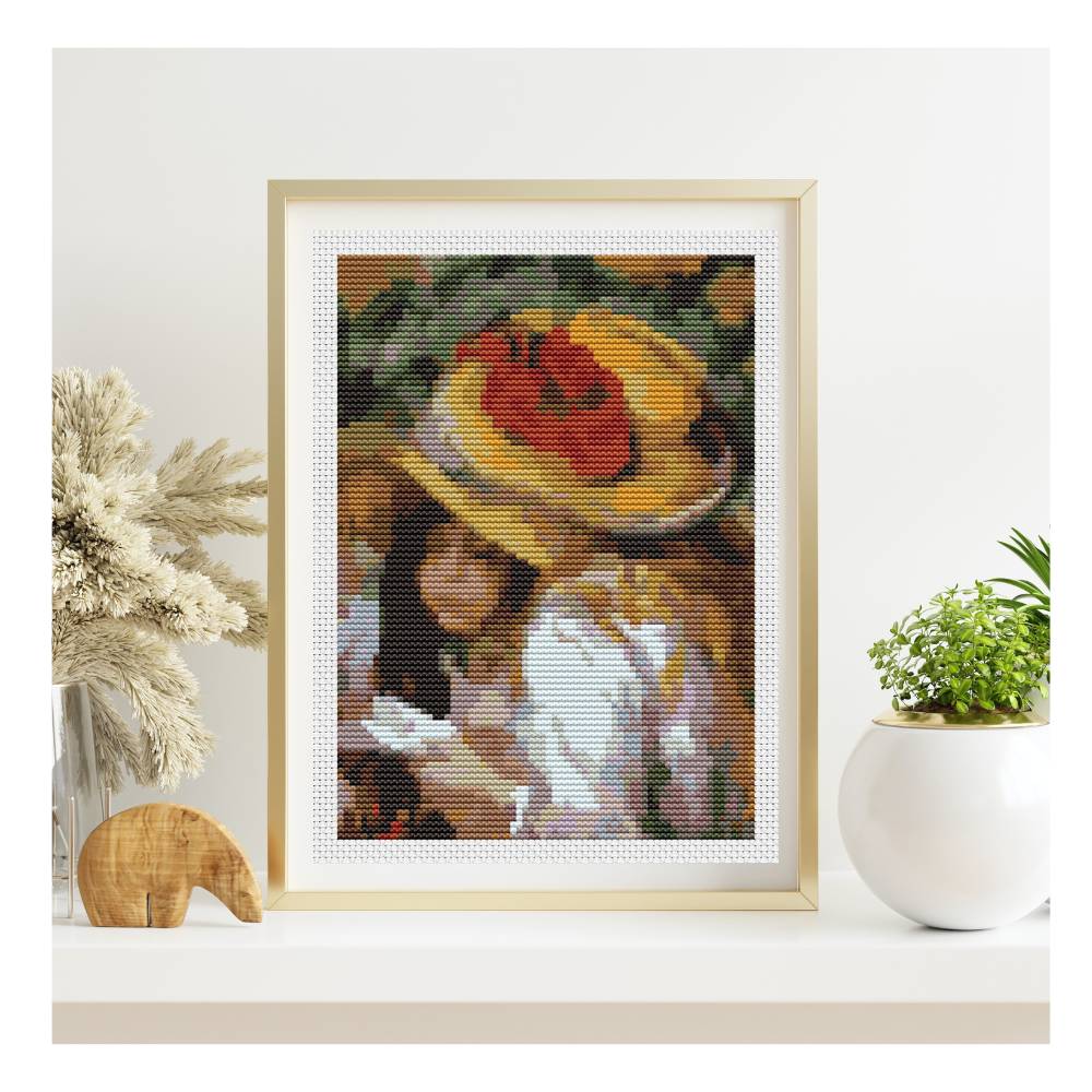 Two Young Girls Reading Mini Counted Cross Stitch Kit Pierre-Auguste Renoir