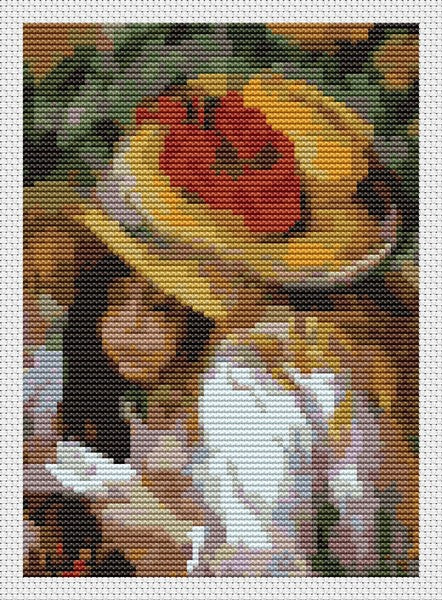 Two Young Girls Reading Mini Counted Cross Stitch Kit Pierre-Auguste Renoir