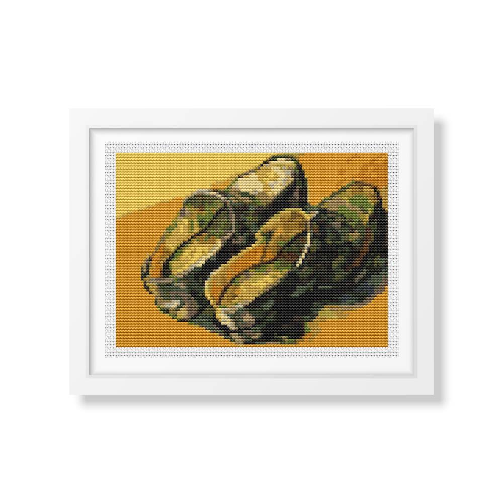 A Pair of Leather Clogs Mini Counted Cross Stitch Kit Vincent Van Gogh