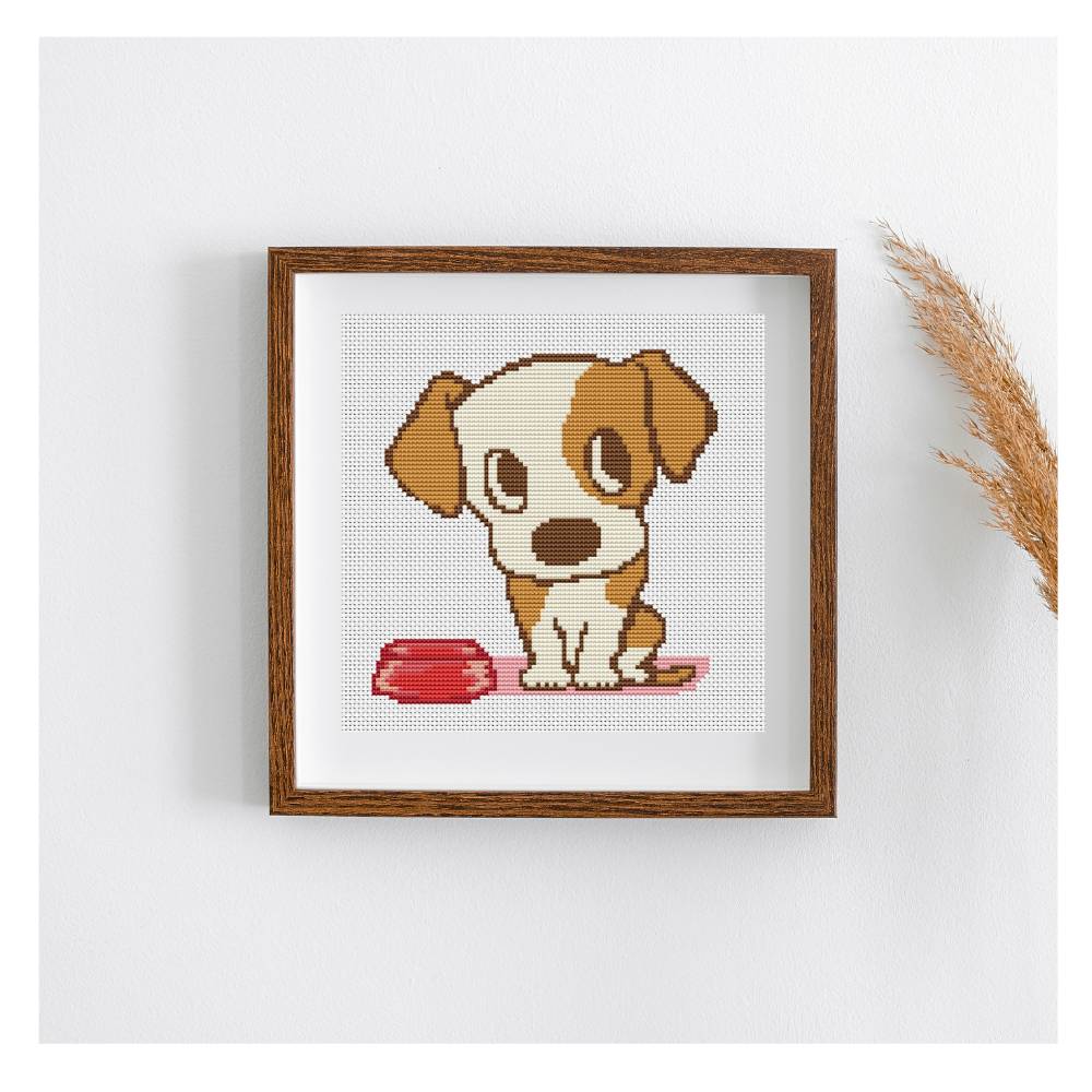 Puppy Chow Time Counted Cross Stitch Kit The Art of Stitch
