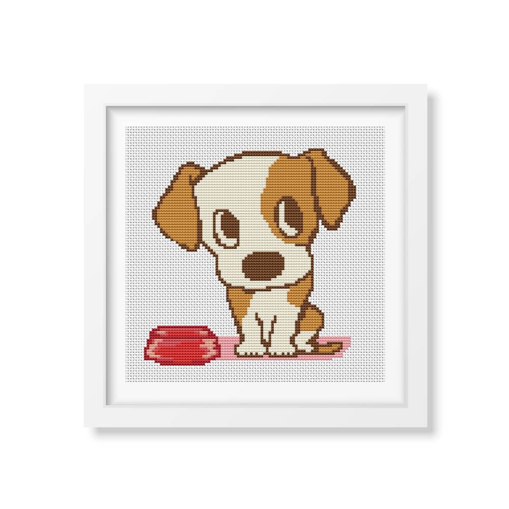 Puppy Chow Time Counted Cross Stitch Kit The Art of Stitch