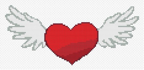 Winged Heart Counted Cross Stitch Pattern The Art of Stitch