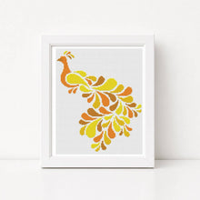 Abstract Peacock in Yellow Cross Stitch Kit - Mini Cross Stitch Kit - The Art of Stitch