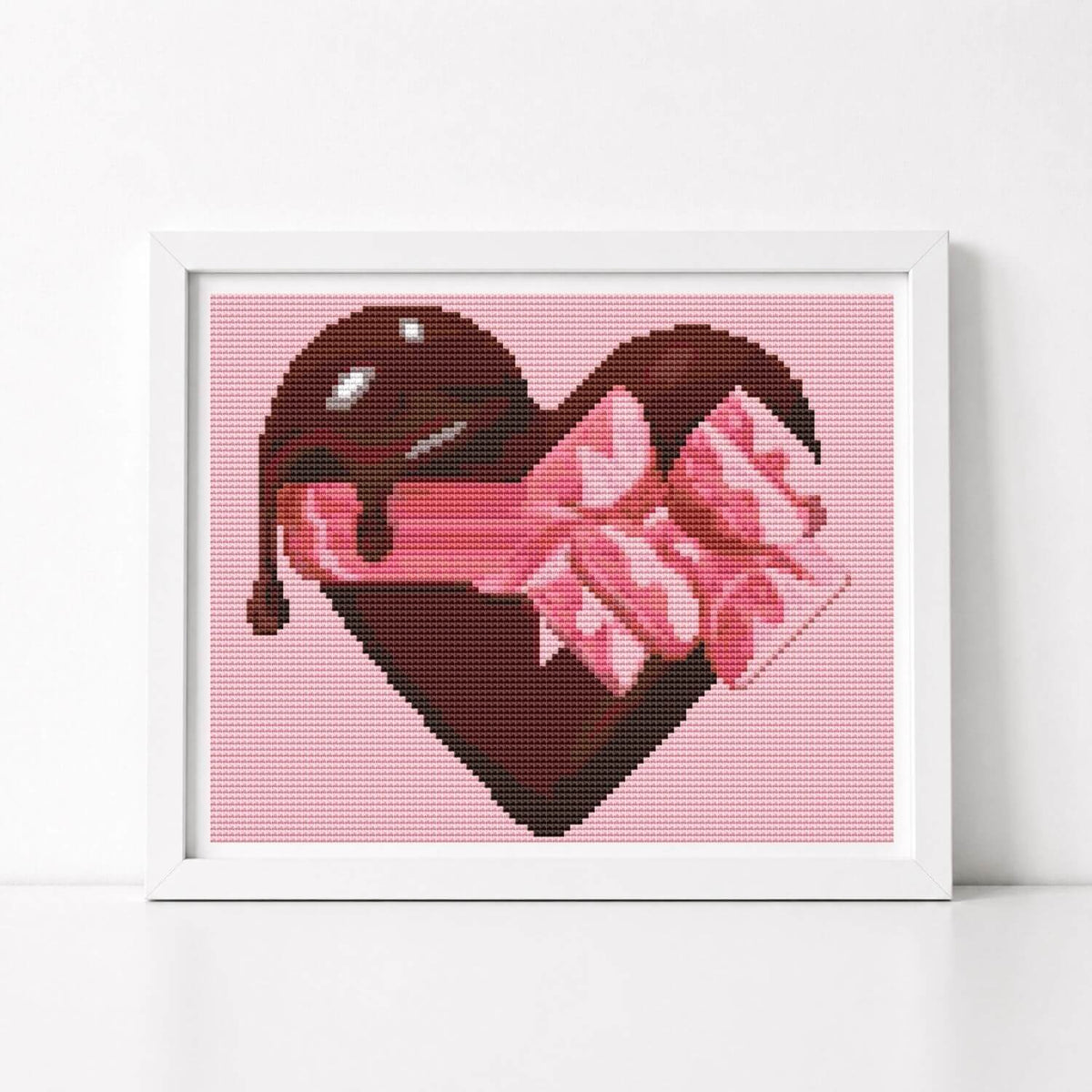 Chocolate Heart Cross Stitch Kit - Mini Cross Stitch Kit - The Art of Stitch
