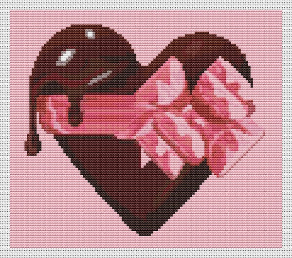 Chocolate Heart Counted Cross Stitch Kit The Art of Stitch