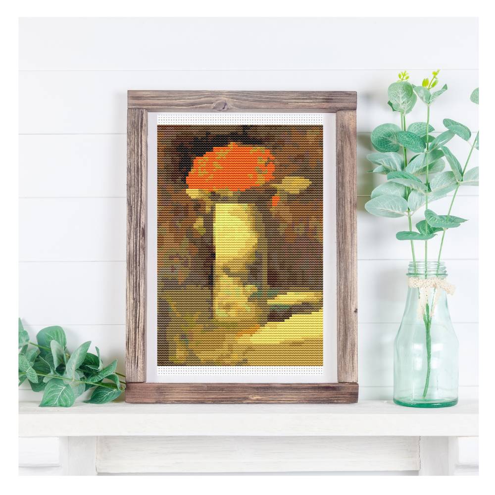 Flowers in Vase Mini Counted Cross Stitch Kit Georges Seurat