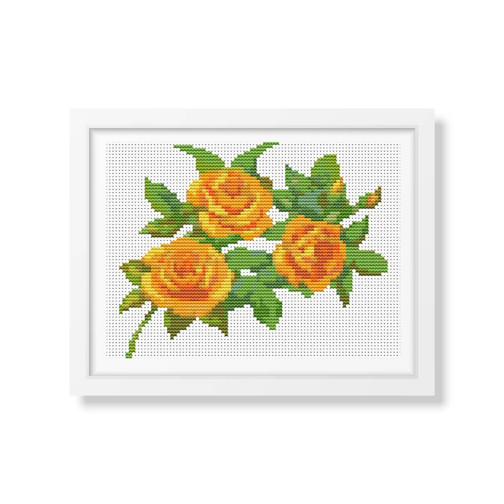 A Trio of Yellow Roses Counted Cross Stitch Kit The Art of Stitch