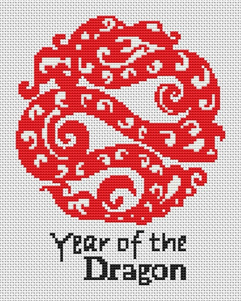 Year of the Dragon Counted Cross Stitch Pattern The Art of Stitch