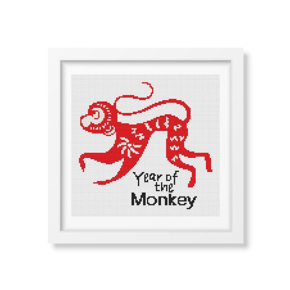 Year of the Monkey Counted Cross Stitch Pattern The Art of Stitch