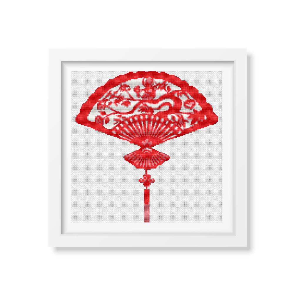 Oriental Fan Counted Cross Stitch Pattern The Art of Stitch