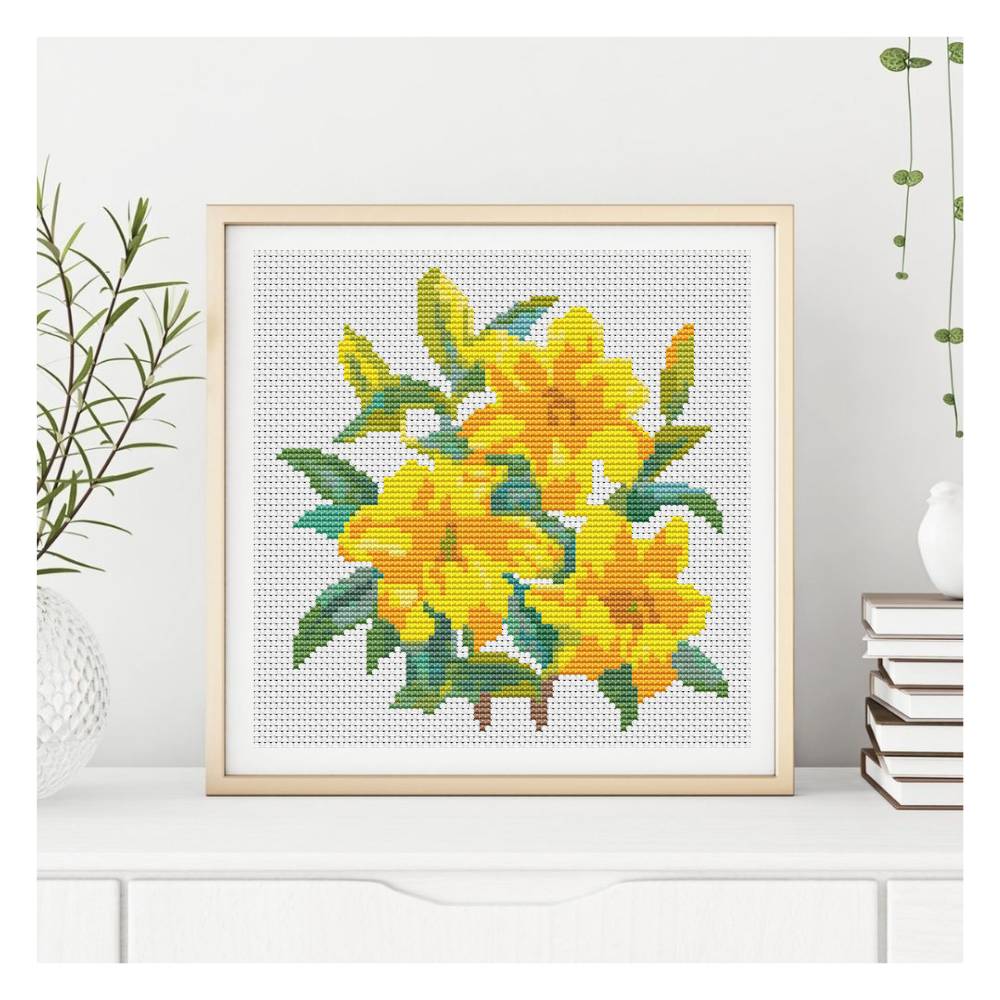A Trio of Yellow Day Lilies Counted Cross Stitch Pattern The Art of Stitch