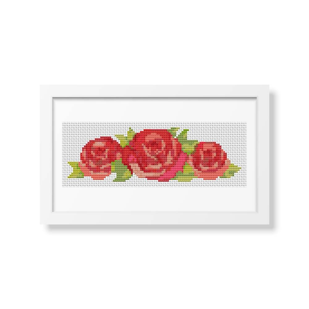 A Trio of Red Roses Counted Cross Stitch Kit The Art of Stitch