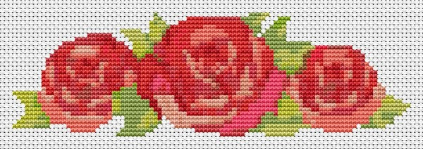 A Trio of Red Roses Counted Cross Stitch Pattern The Art of Stitch