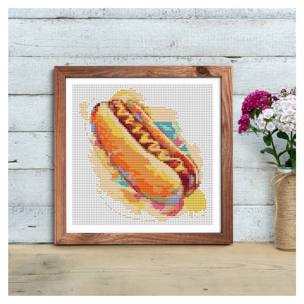 Relish the Hot Dog Counted Cross Stitch Pattern The Art of Stitch