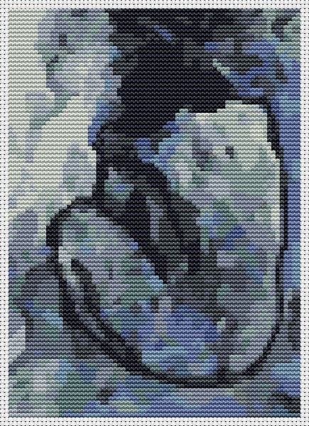 Blue Nude Mini Counted Cross Stitch Pattern Pablo Picasso