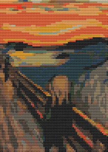 The Scream Mini Cross Stitch Kit - Mini Cross Stitch Kit - Edvard Munch