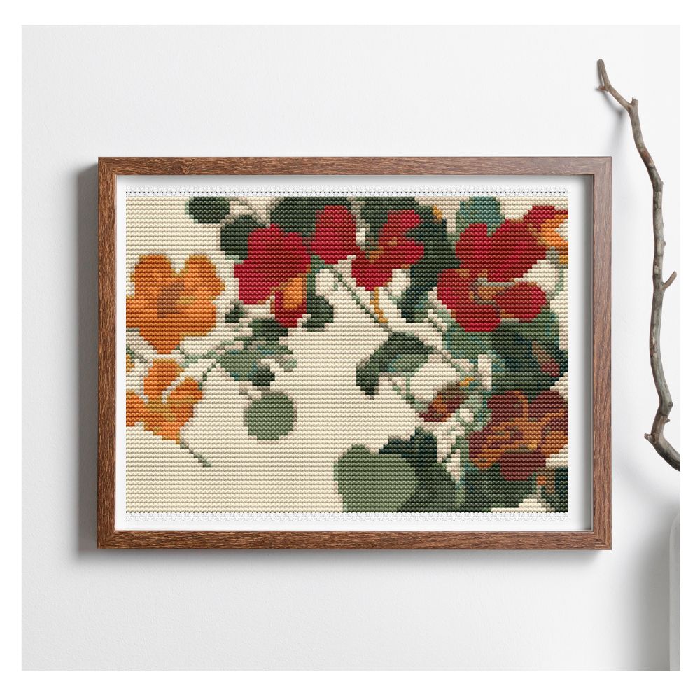 Nasturtium Mini Counted Cross Stitch Kit Tanigami Konan