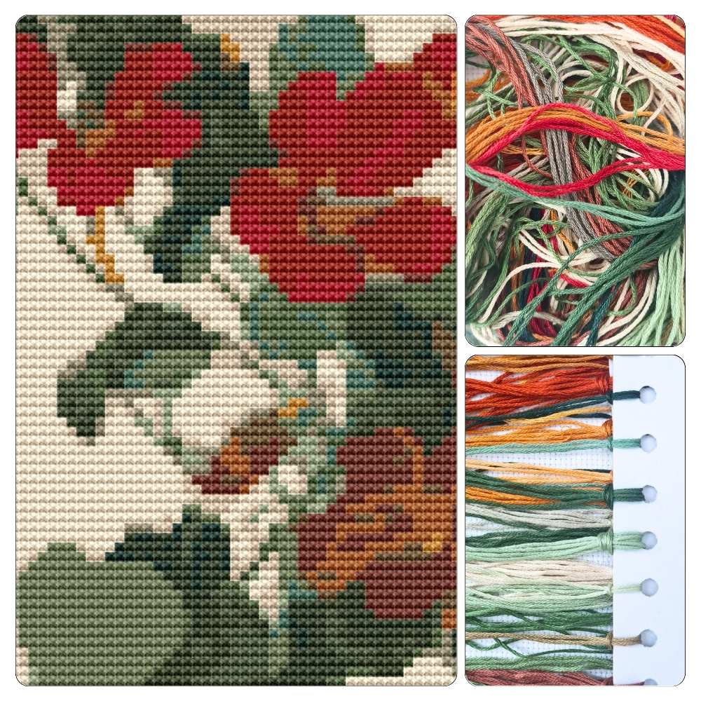 Nasturtium Mini Cross Stitch Kit - Mini Cross Stitch Kit - Tanigami Konan