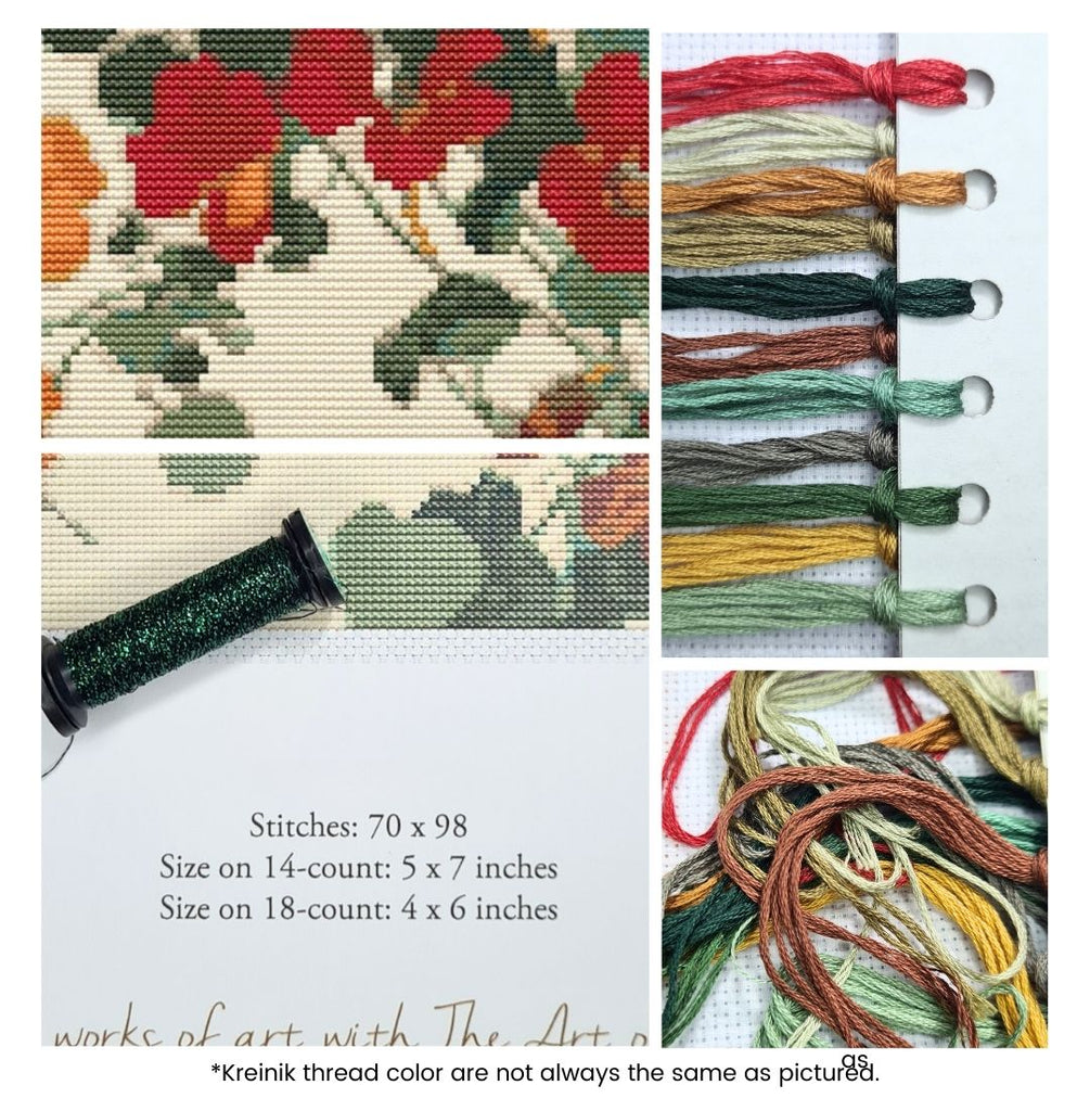 Nasturtium Mini Counted Cross Stitch Kit Tanigami Konan