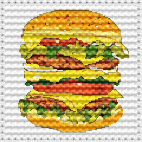 Scrumptious Burger Mini Counted Cross Stitch Pattern The Art of Stitch