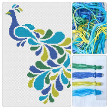 Abstract Peacock Cross Stitch Kit - Mini Cross Stitch Kit - The Art of Stitch