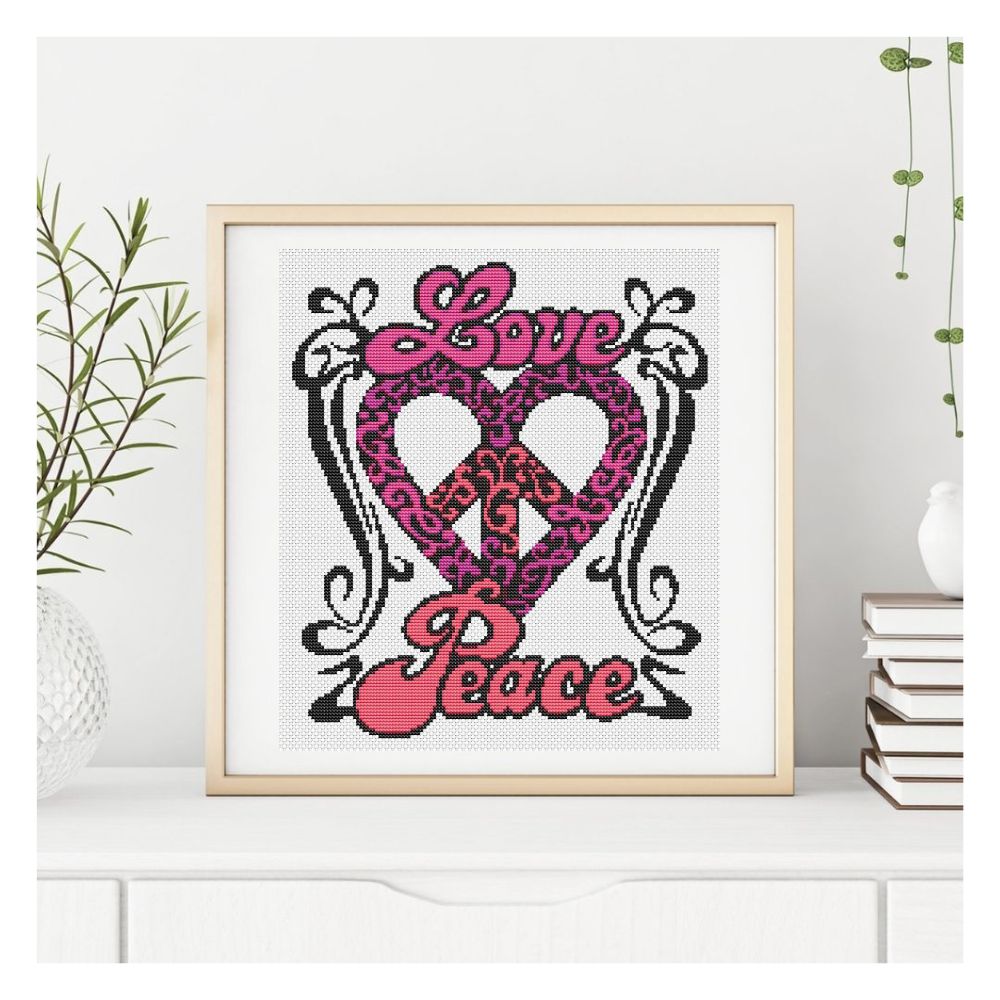 Love and Peace Counted Cross Stitch Pattern The Art of Stitch