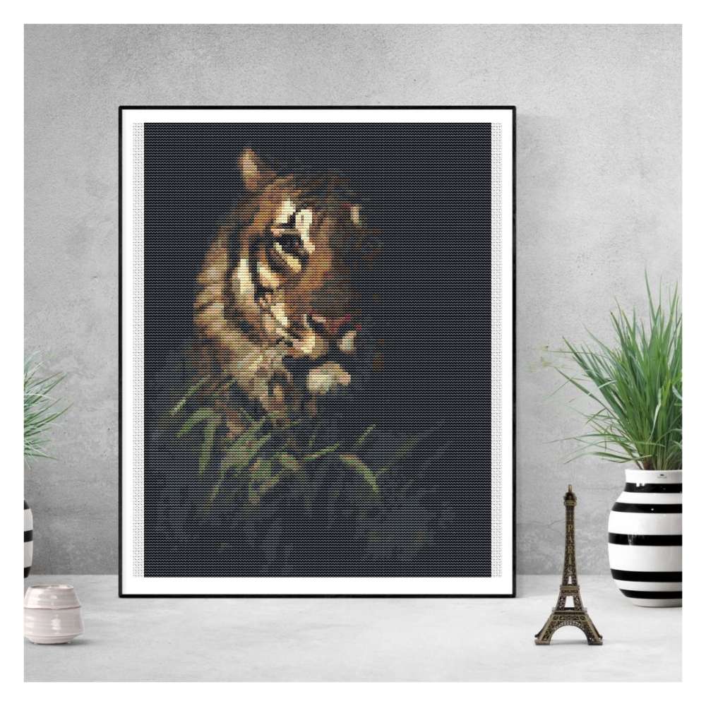 Tiger's Head Counted Cross Stitch Pattern Abbott Handerson Thayer