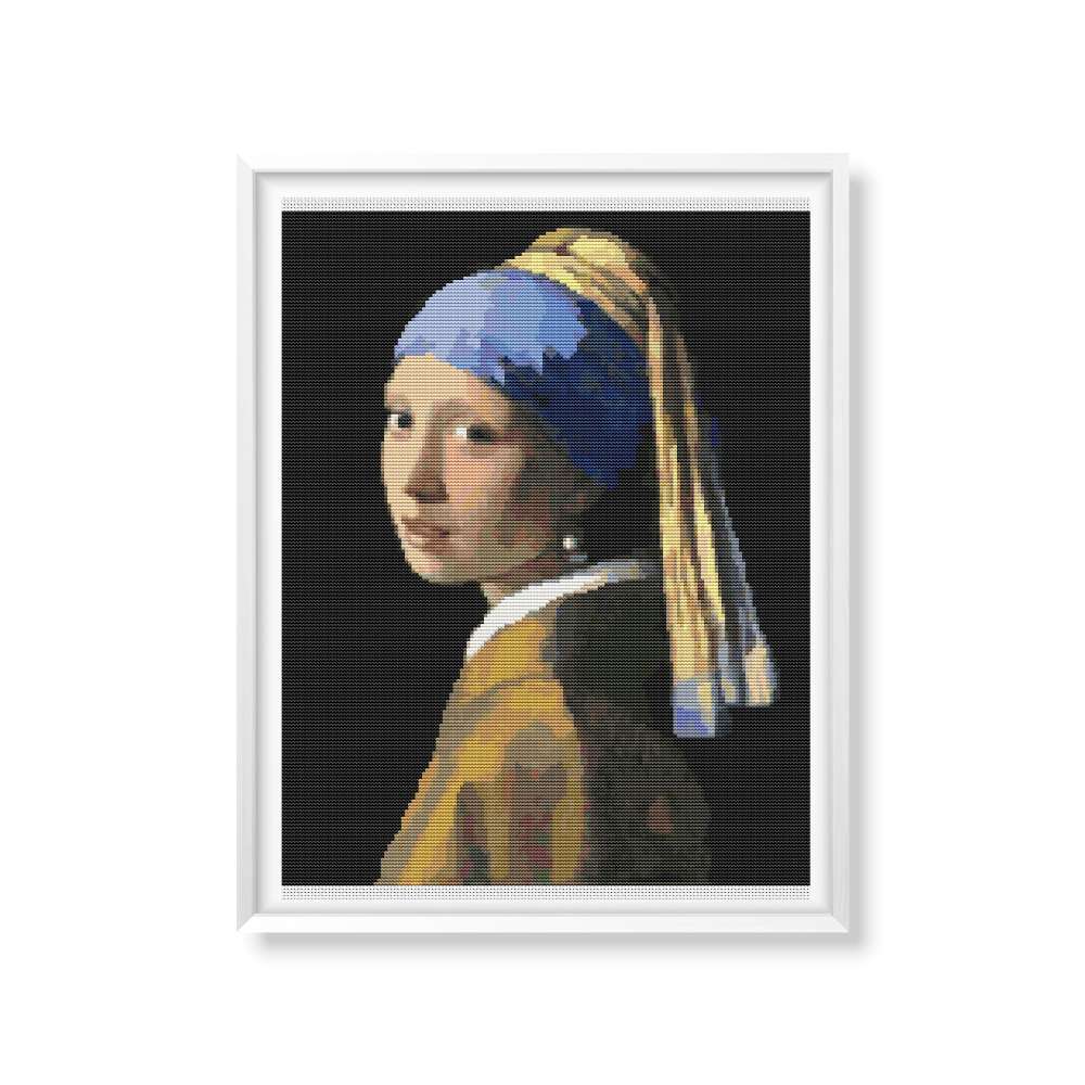 The Girl with the Pearl Earring Counted Cross Stitch Pattern Johannes Vermeer