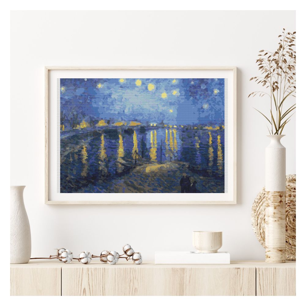 Starry Night over the Rhone Counted Cross Stitch Kit Vincent Van Gogh